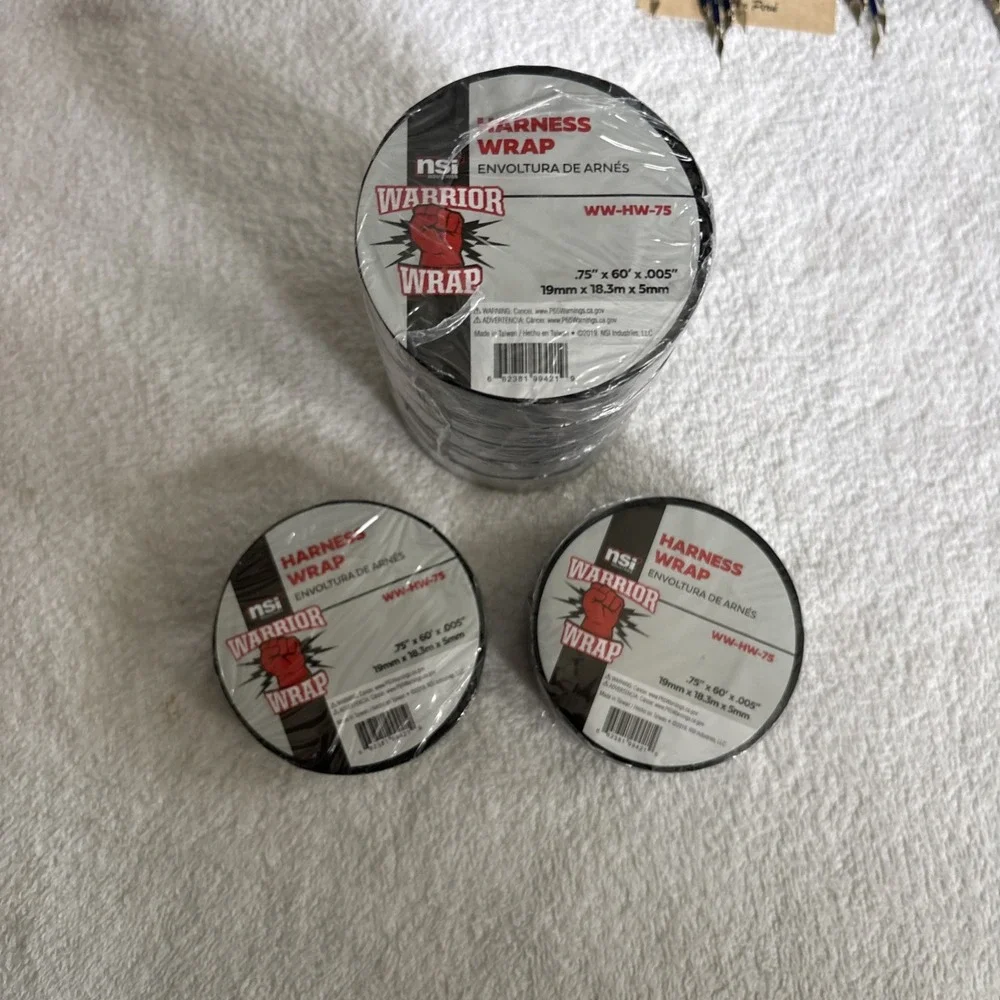 Lot of 5 Warrior Wrap Black Elect. Tape WW-HW-75 .75